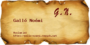 Galló Noémi névjegykártya